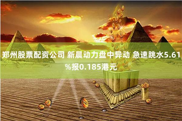 郑州股票配资公司 新晨动力盘中异动 急速跳水5.61%报0.185港元
